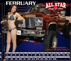 El Paso Calendar Girls February